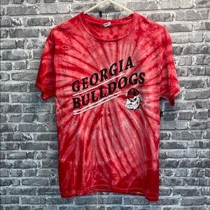 Georgia Bulldogs Red Tie-Dye T-Shirt‎